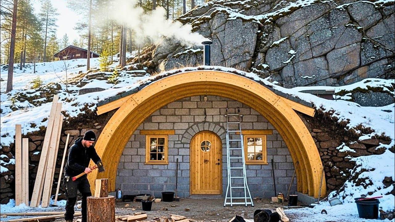 Everyone Laughed at His Underground Hobbit Cabin — Until It Used 65% Less Firewood All Winter