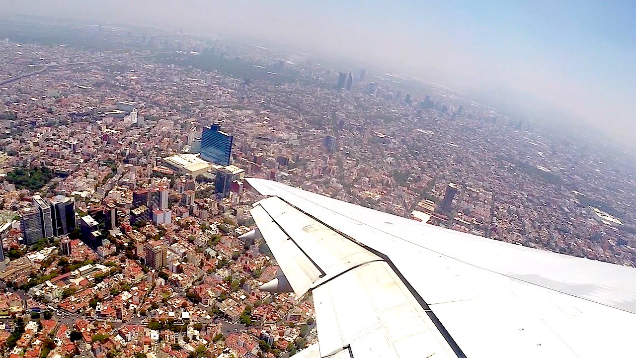 Delta B757-200 Landing Mexico City, Smog and Amazing Views