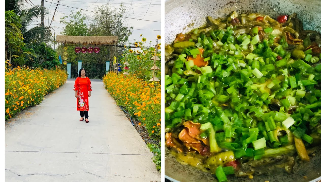 Visit countryside at flowers field- braise fish- country food