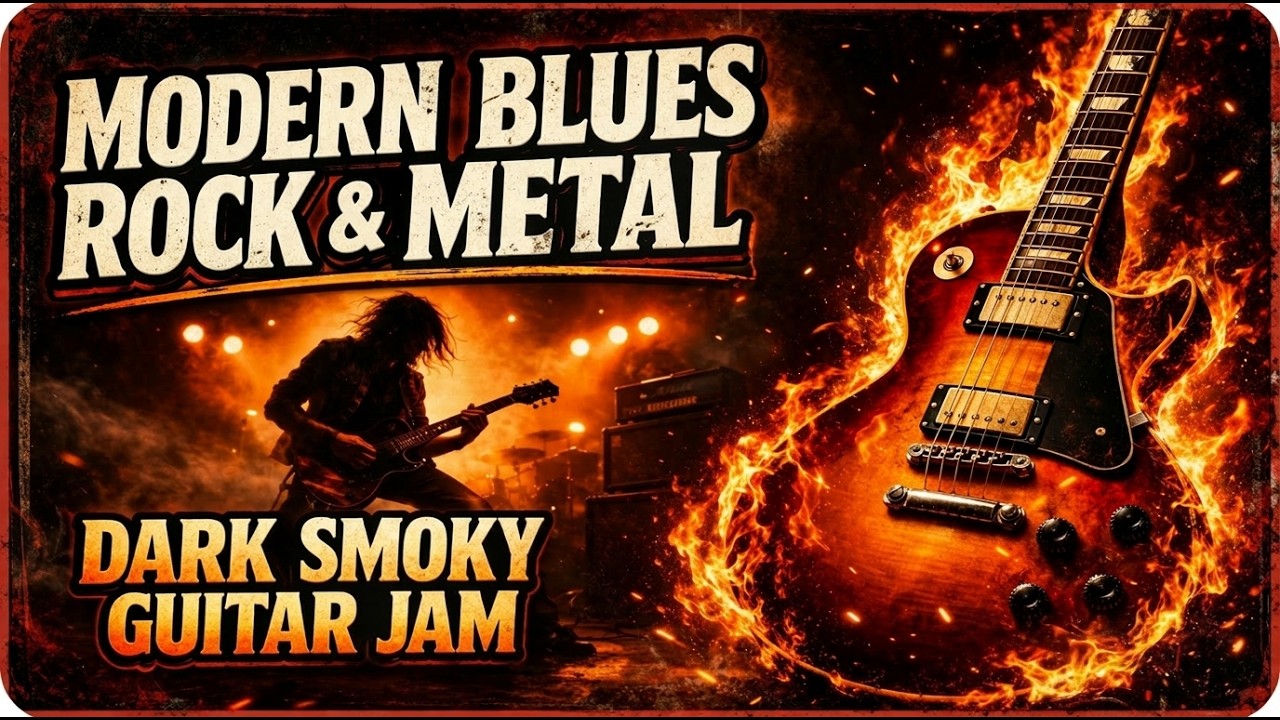Modern Blues Rock & Light Metal Instrumental | Dark Smoky Guitar Blues for Night Drive (5 Hours)