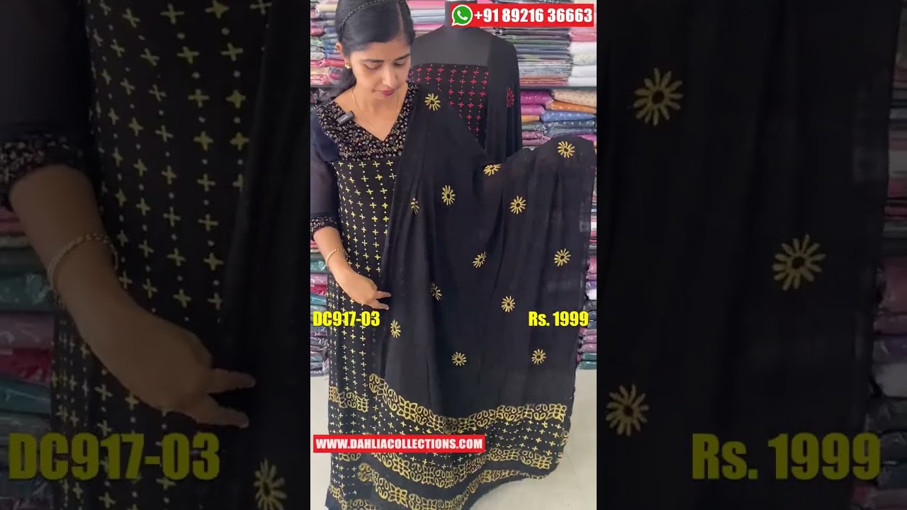 Crepe Churidar Materials Set | Online Churidar | Crape Georgette Churidar | DC917