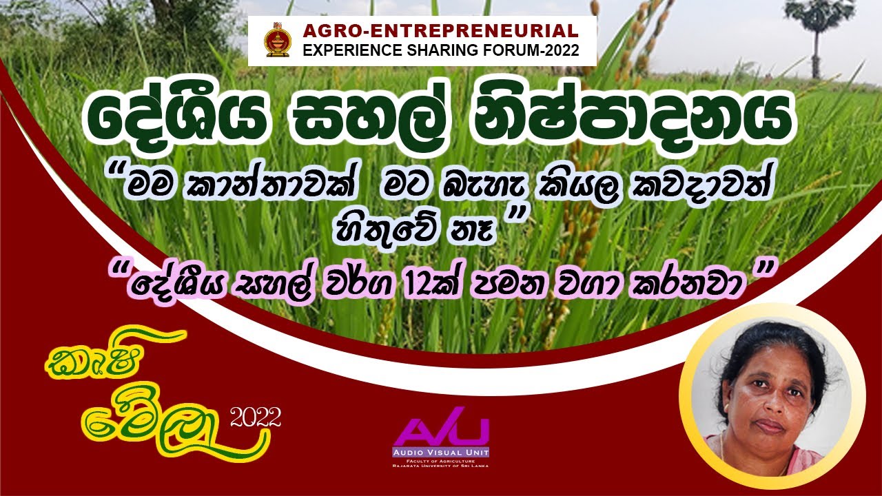 දේශීය සහල් නිෂ්පාදනය ‍-  දේශිය සහල් වර්ග 12ක් පමන වගා කරනවා  ‍‍| AEESF- 2022