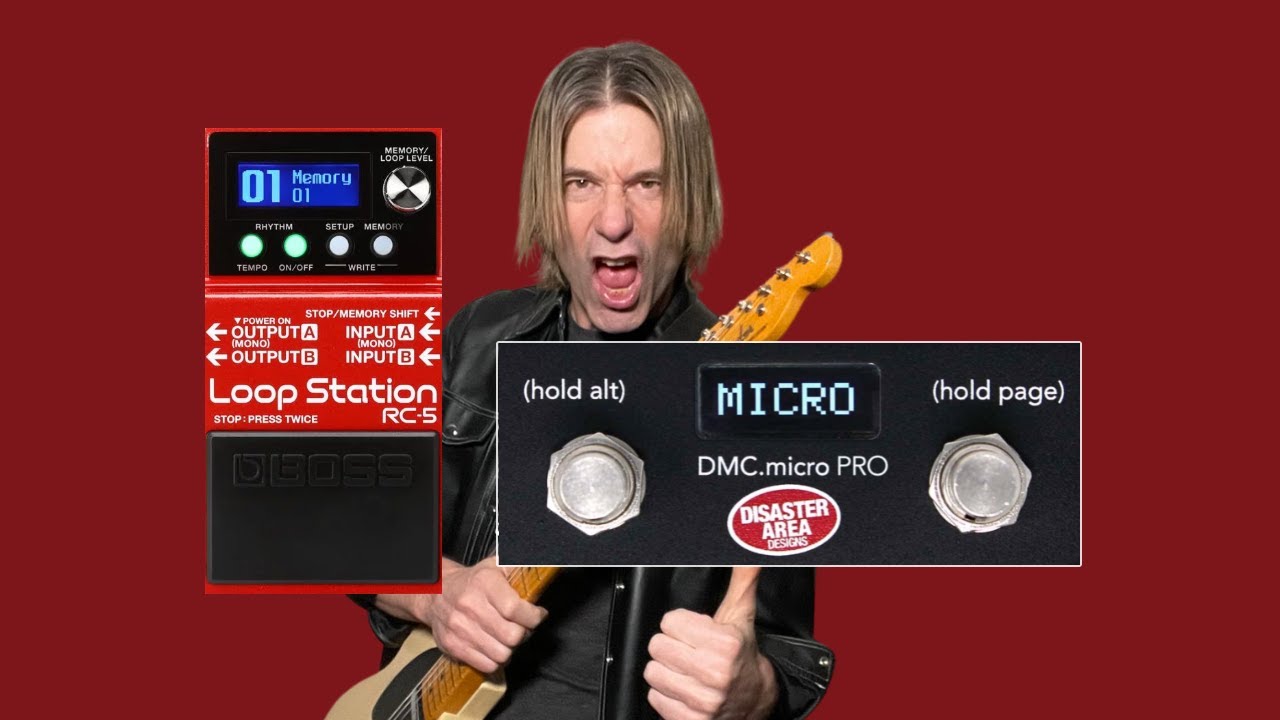 BOSS RC-5 with the DMC.micro PRO Midi Foot Pedal - Start/Stop Drums