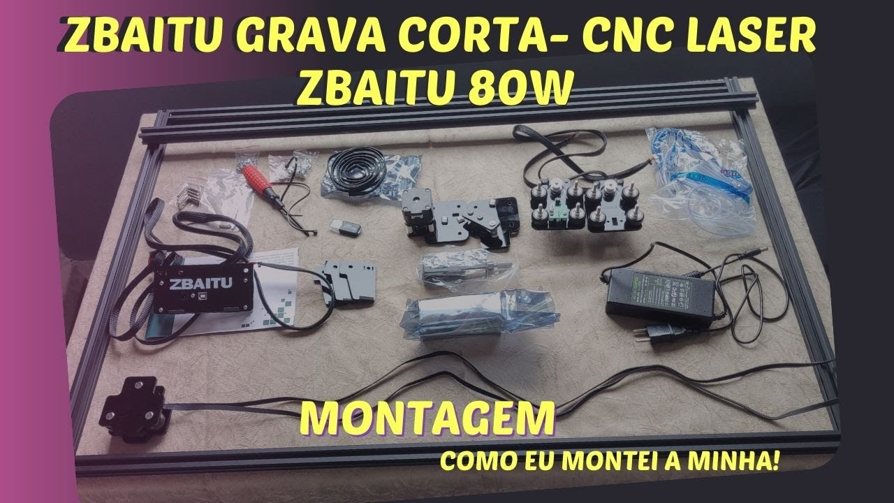 ZBAITU GRAVA CORTA- CNC LASER ZBAITU 80W FF80W - Montagem