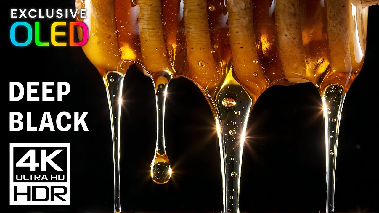 TRUE BLACK OLED HDR TEST 🍯 | Extreme 4K Ultra HD Honey Macro | Perfect Blacks Demo
