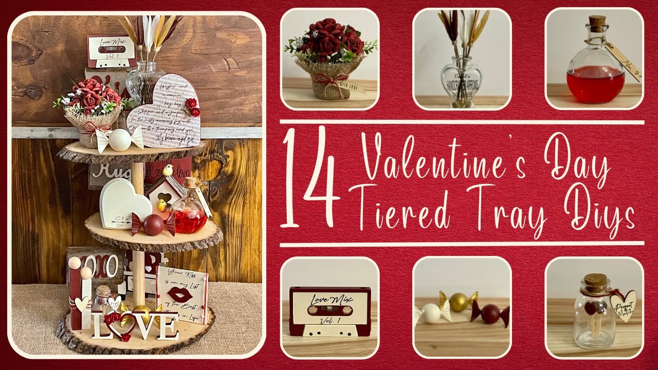 14 Quick & Easy DIY Valentine's Day Tiered Tray Minis