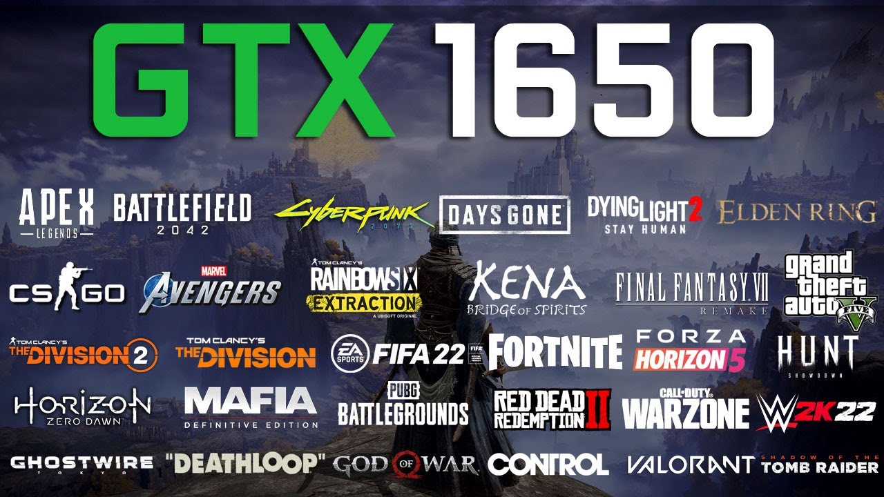 GeForce GTX 1650 - Ryzen 5 5600X in 2022 - Test in 32 Games