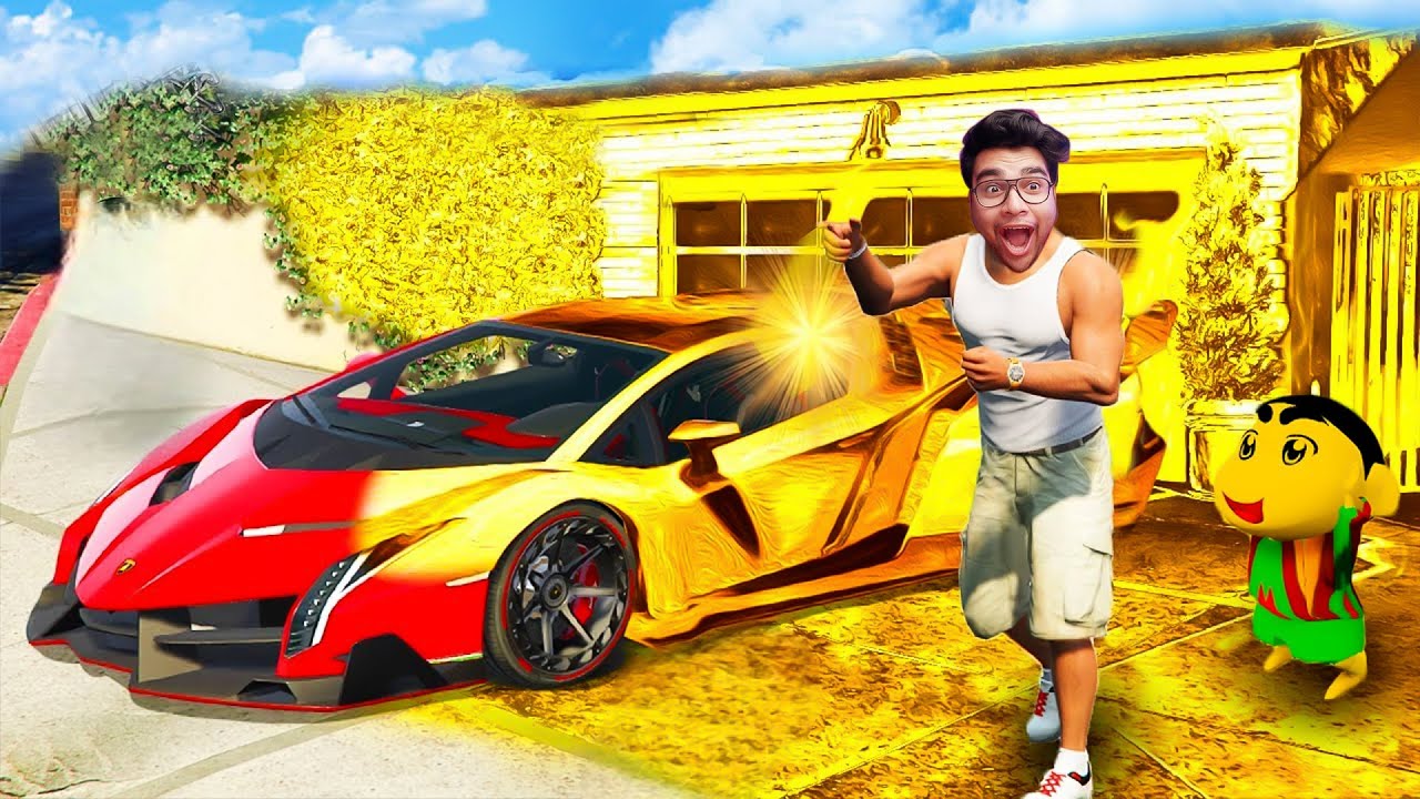 GTA V : Franklin Touch ANYTHING Turns GOLD || Professor Of Pc Gaming