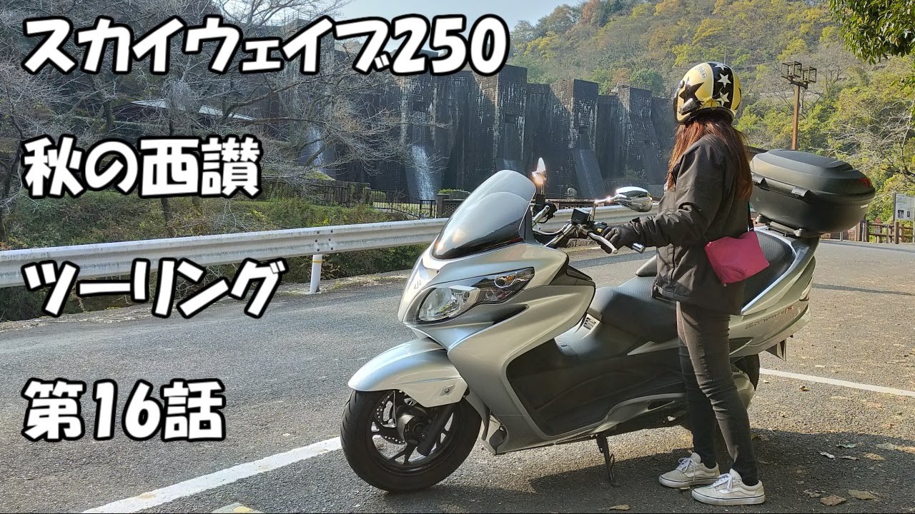 スカイウェイブ250　秋の西讃紅葉ツーリング　カフェで猫をもふりまくり