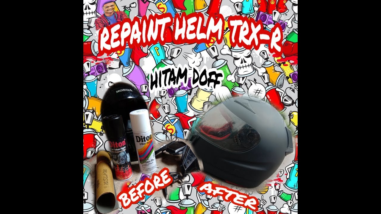 Modifikasi helm + repaint helm Honda TRX-R full face