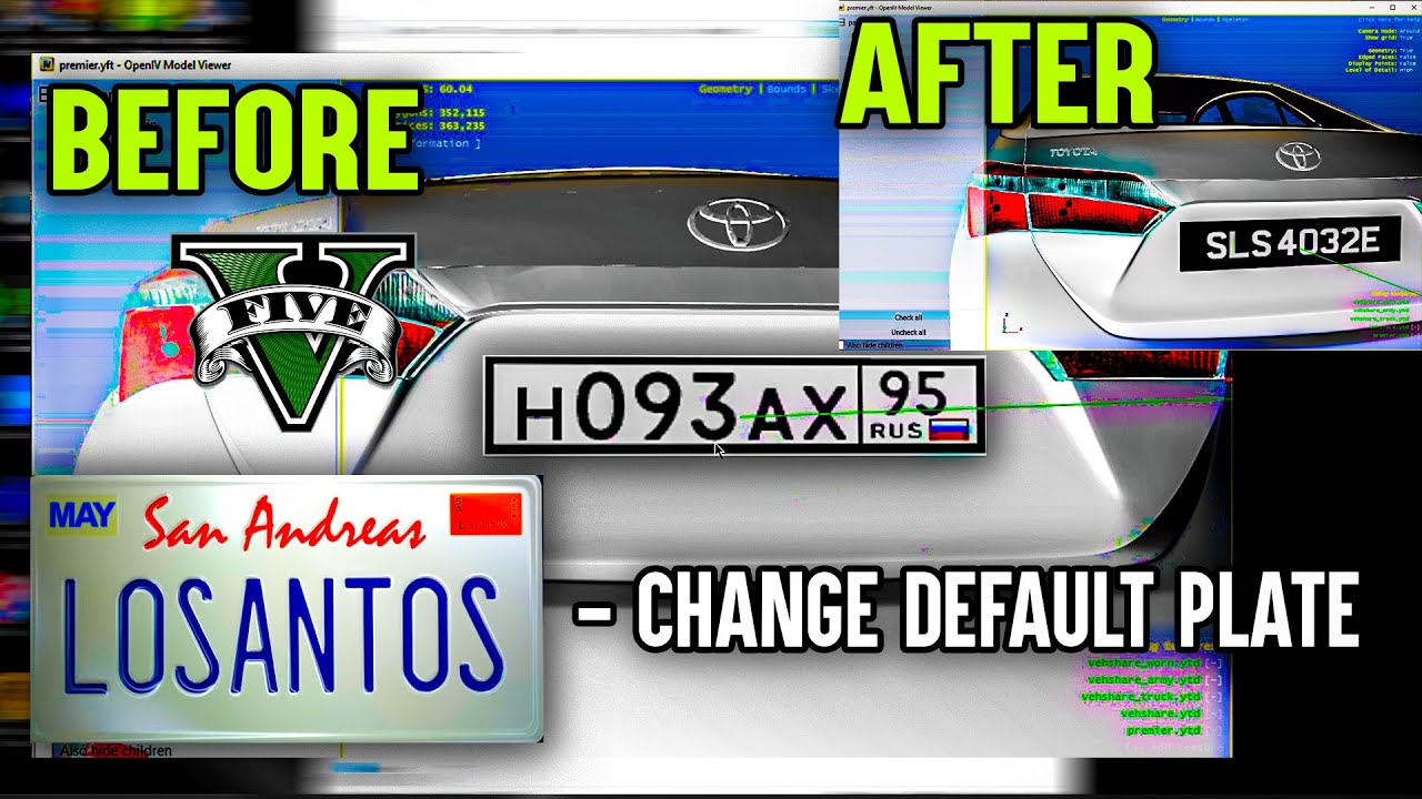 Change license plate to UK, RU, EU plate | GTA V MODDING Tutorial