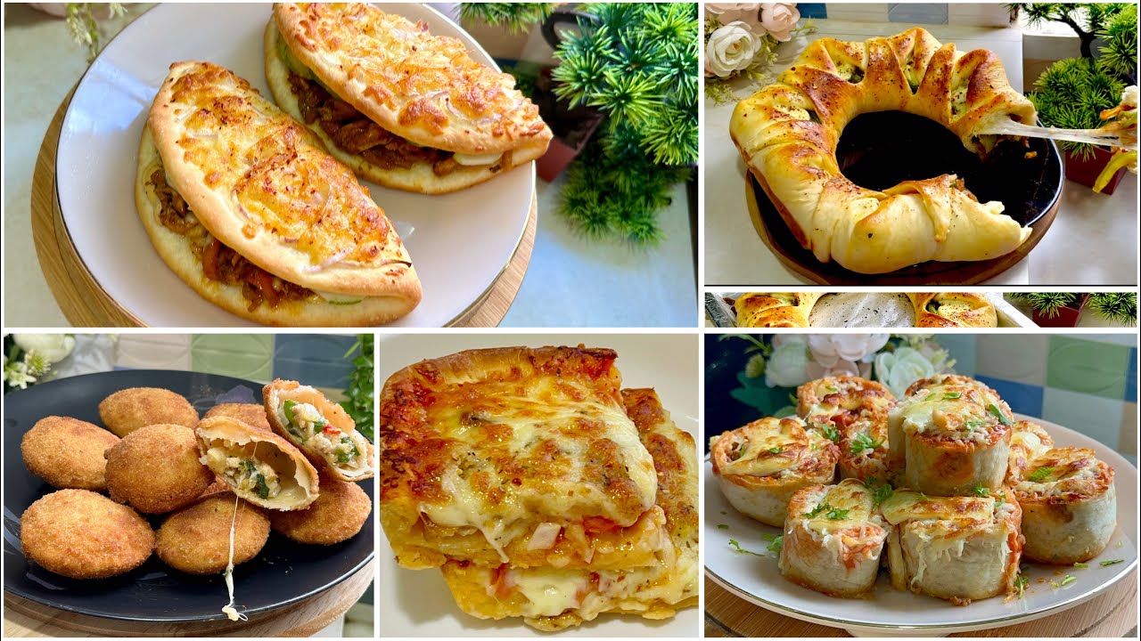 ৫ টি লোভনীয় রেসিপি একসাথে Chicken Half Moon Pie Recipe, Chicken Pizza, Chicken Shwarma, ChickenRoll