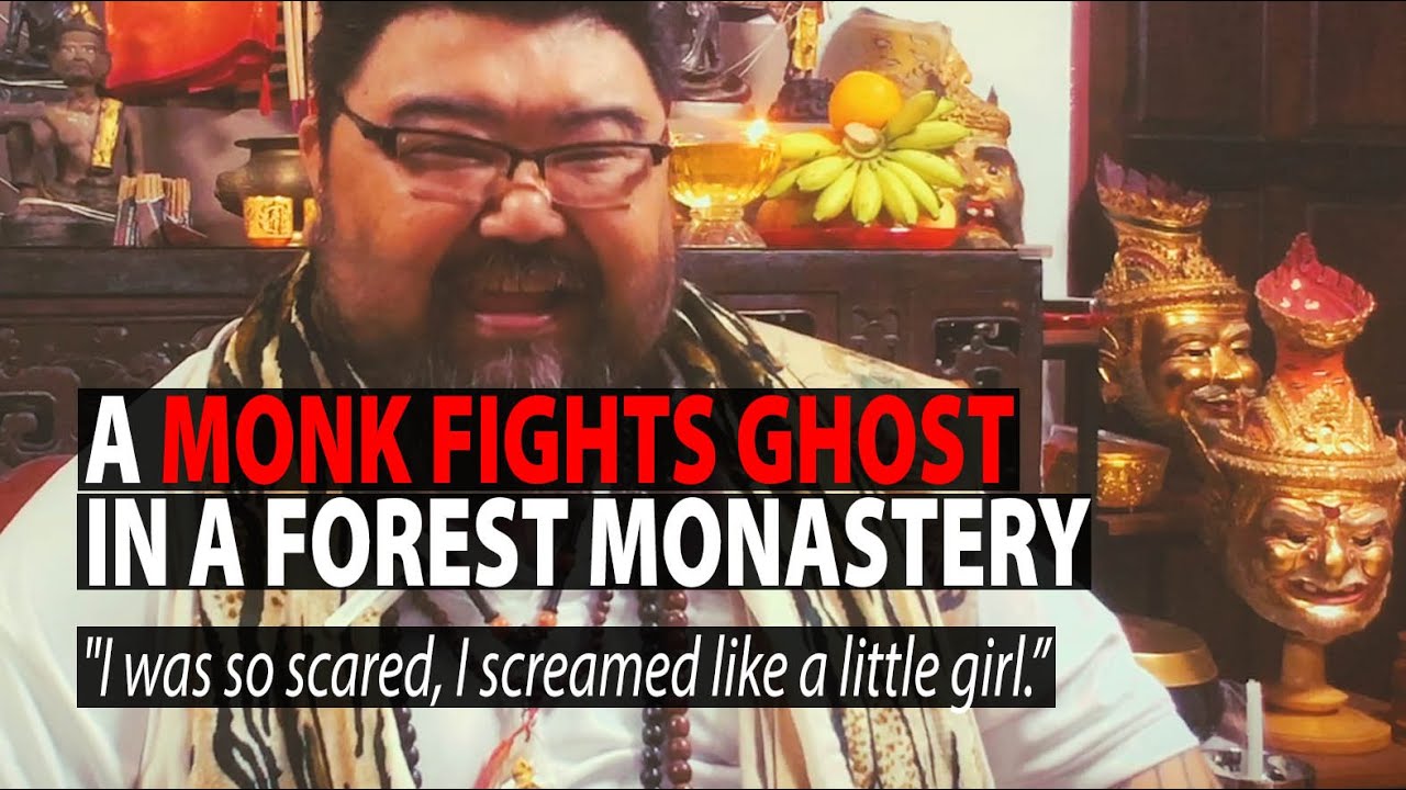 A Monk Fights Ghosts in a Forest Monastery