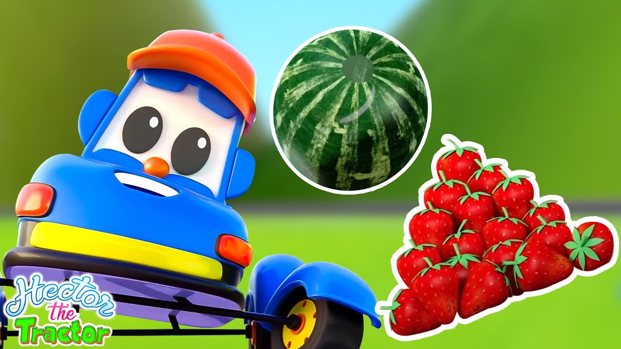 Фруктовая песня, учить фрукты с Hector The Tractor и русские учусь видео