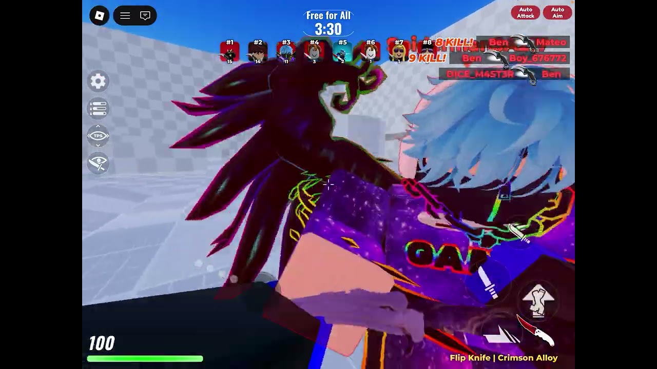 Playing knife arena