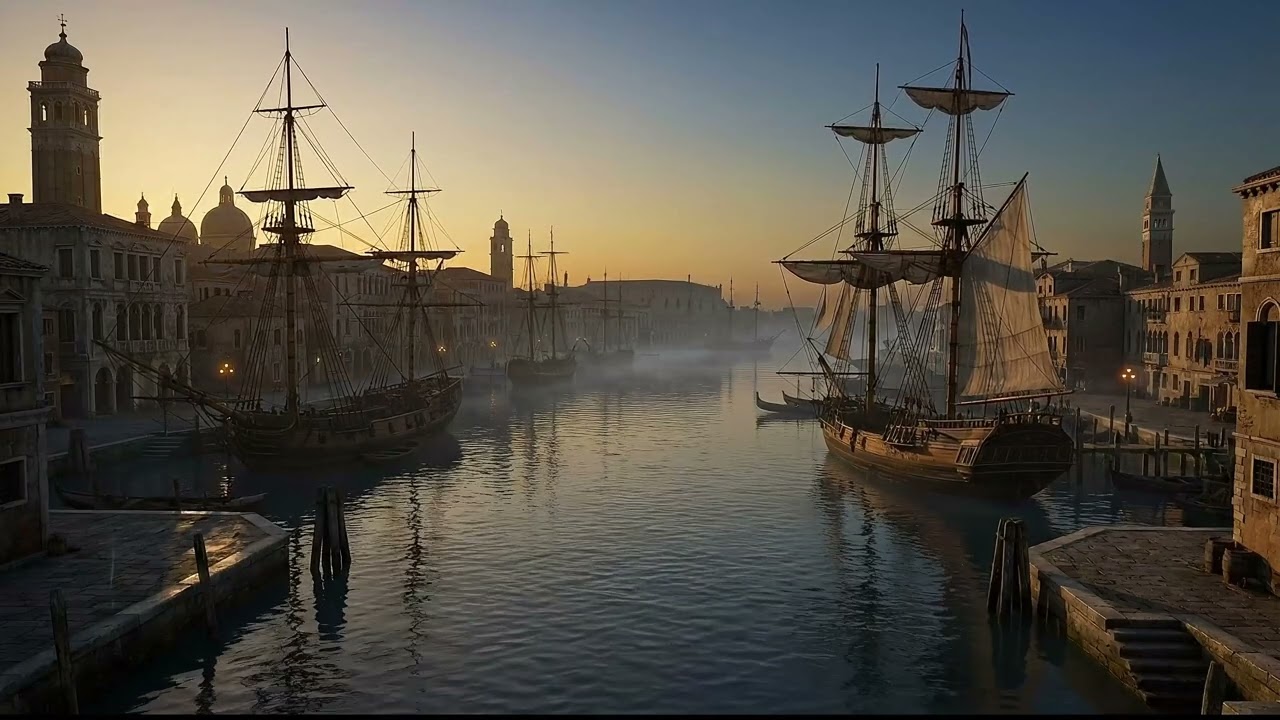 1700s Coastal Harbor in the Rain 🌧️ Lanterns, Ships & Ocean Ambience