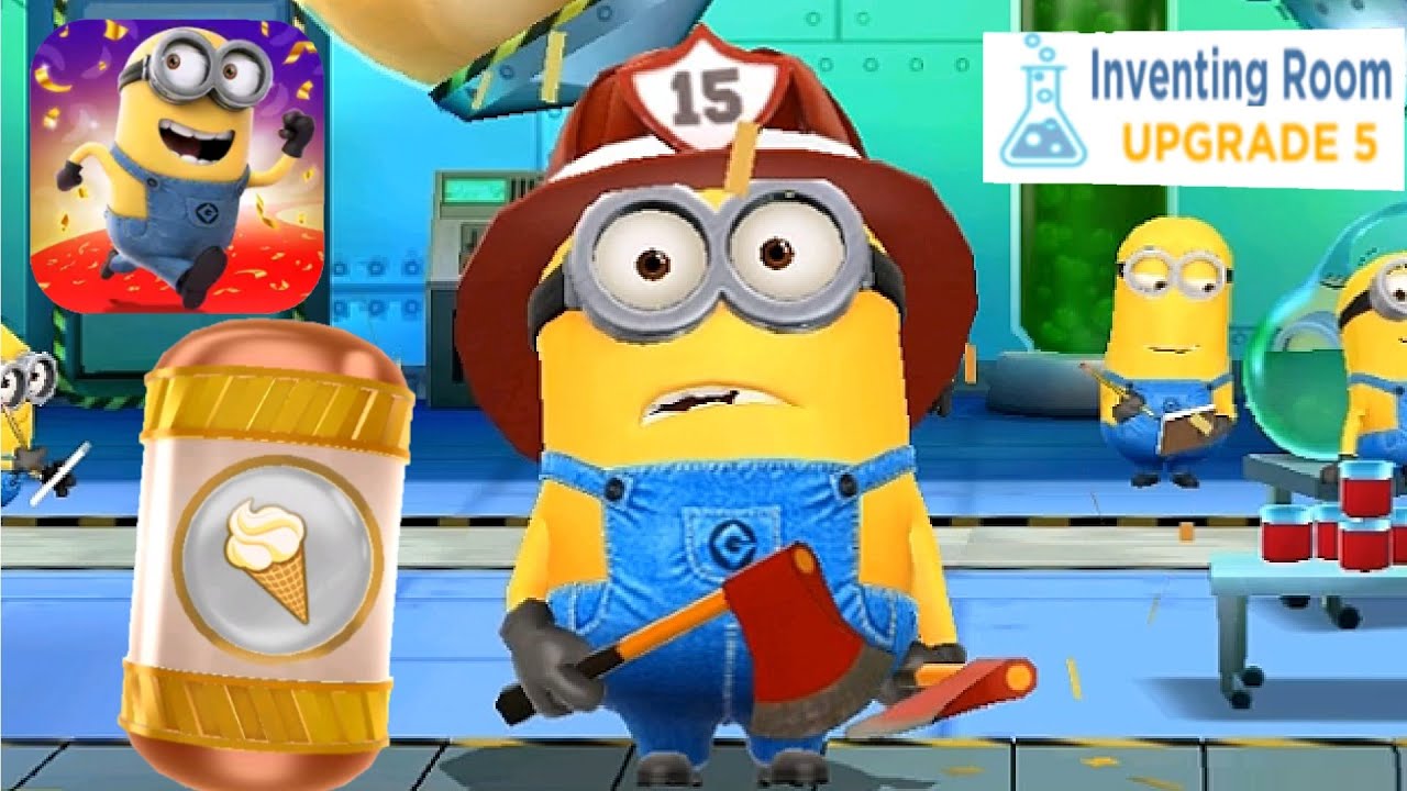 Minion Rush Firefighter Costume rare minion Inventing room fullscreen android gameplay walkthrough