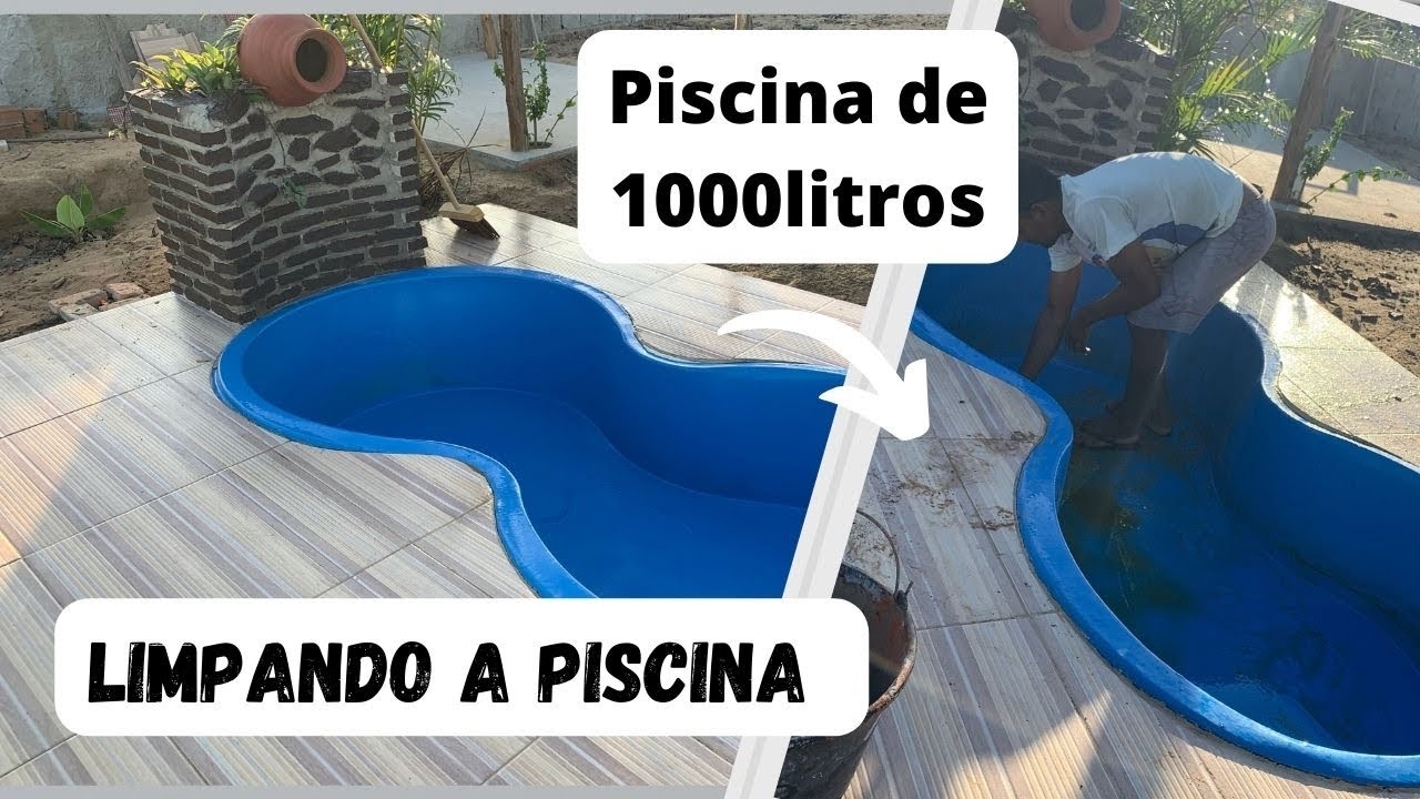 LIMPANDO A PISCINA(MODELO FEIJÃO 1000litros) #façavcmesmo #piscina