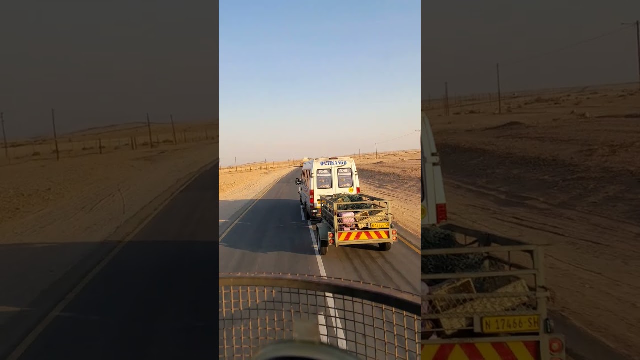 driving in Kalahari desert with freightliner argosy 12.7-1650 🇿🇲
