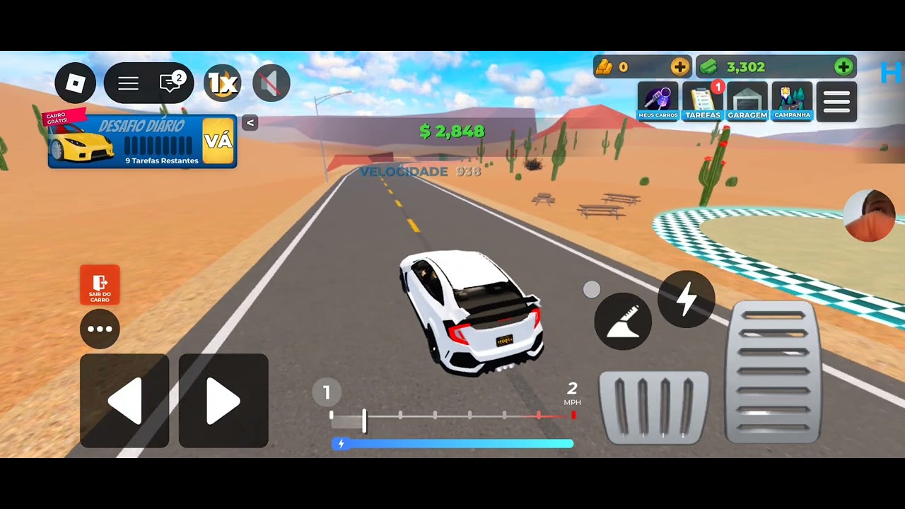 Jogando jogo de carro dive word #roblox