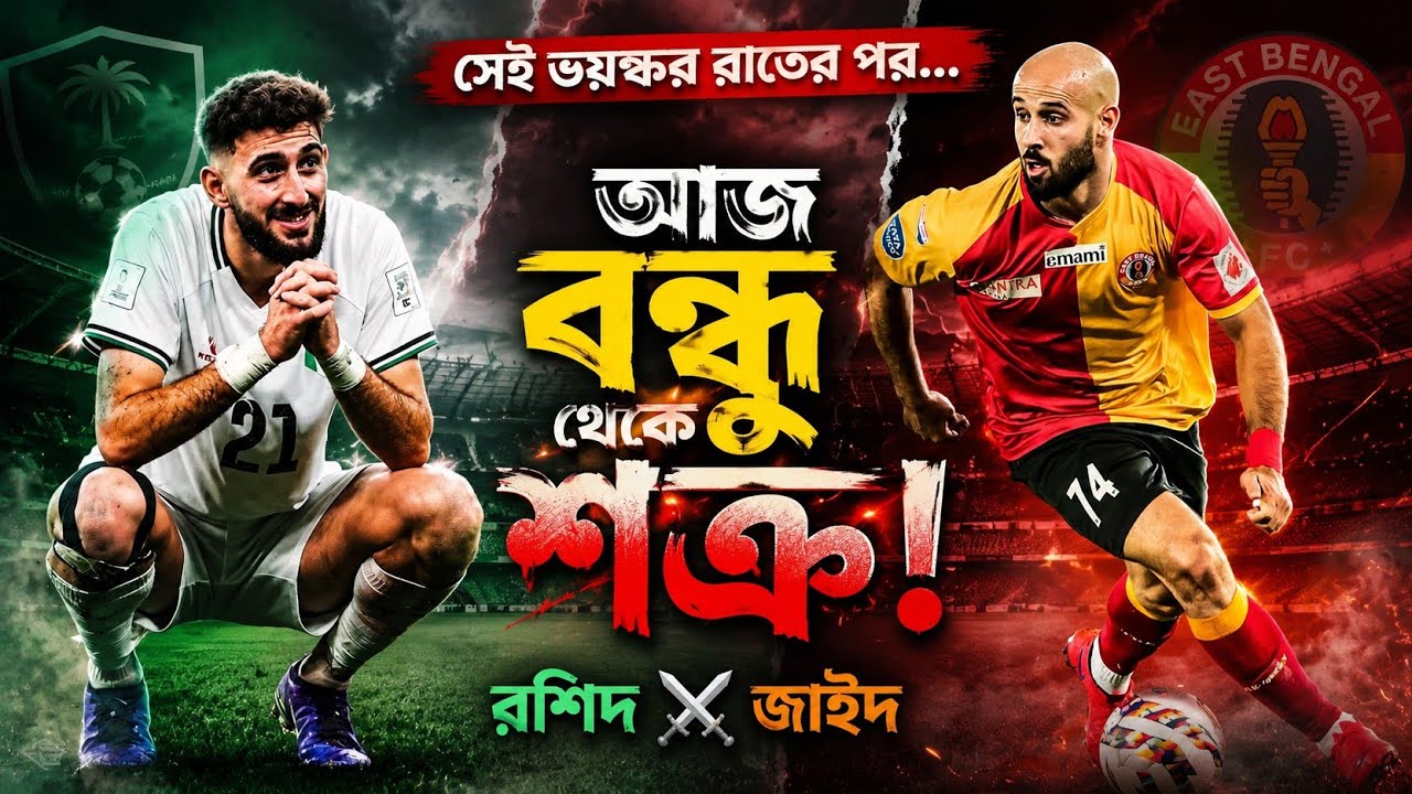 East Bengal vs Al Arabi : Palestine এর ভয়াবহতা পেরিয়ে AFC তে মুখোমুখি দুই বন্ধু Zaid Qunbar ও Rashid