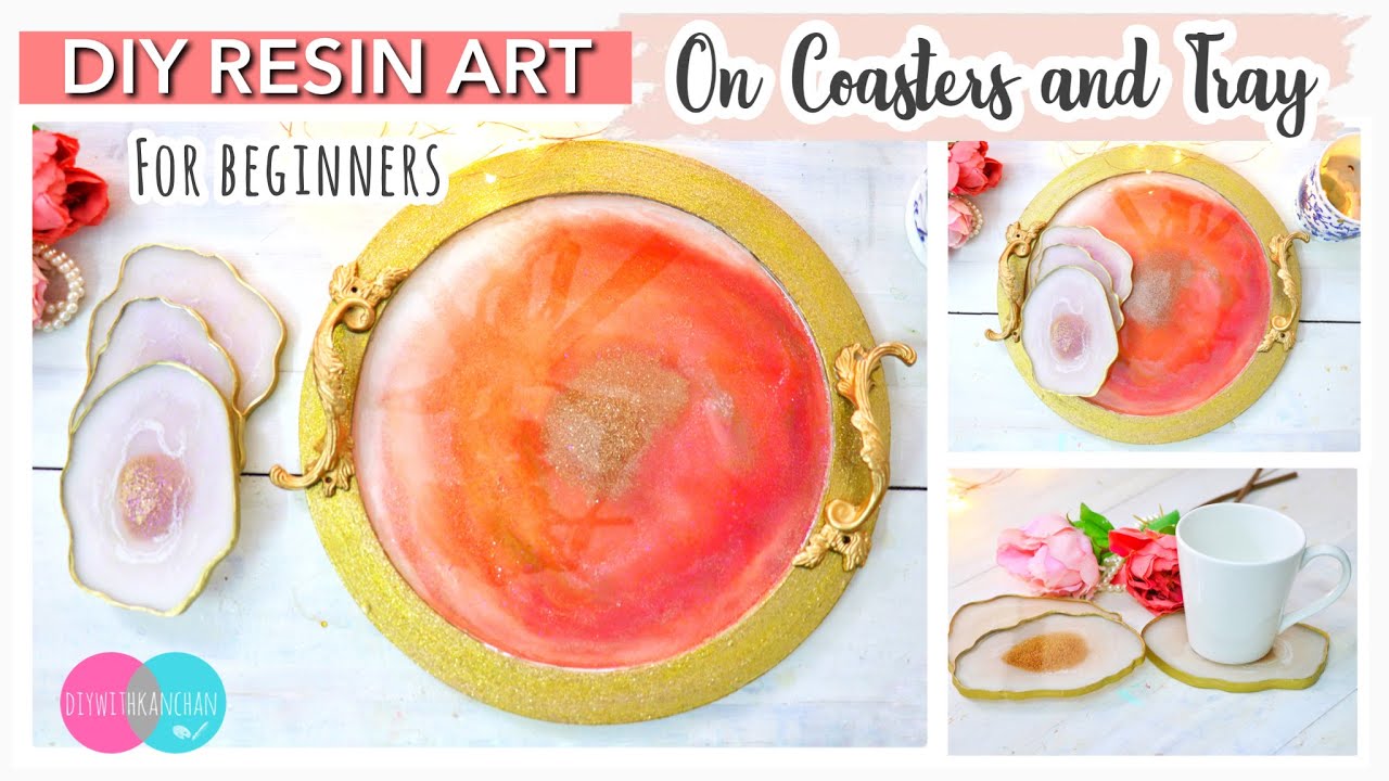 Resin Art || Step by Step Tutorial for Beginner || Epoxy Resin coaster and Tray