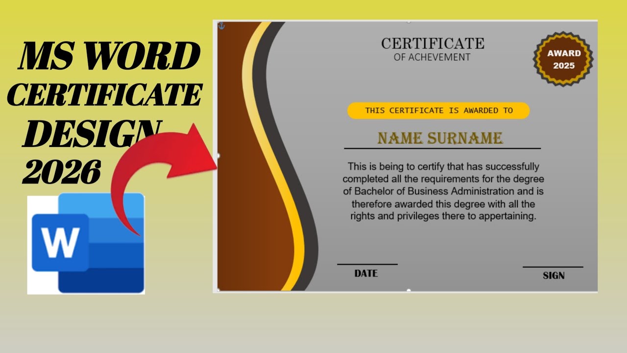 MS WORD TUTORIAL MS WORD NEW CERTIFICATE DESIGN 