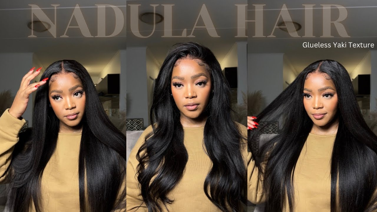 AFFORDABLE Natural Glueless Yaki Straight Wig! + Bye Bye Knots Pre Bleached Kinky Edges| Nadula Hair