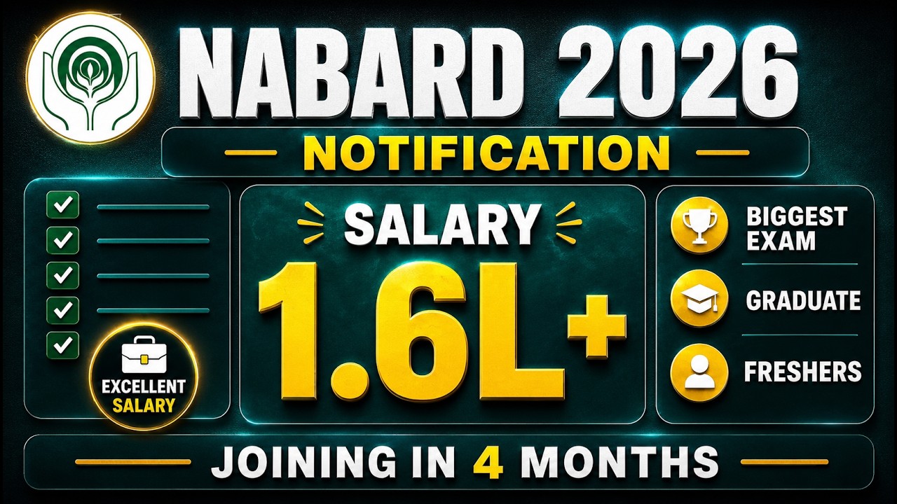 Nabard Grade A Notification 2026 😱 1.6L Salary | Graduate Freshers | Best Exam - Joining in 4 Months