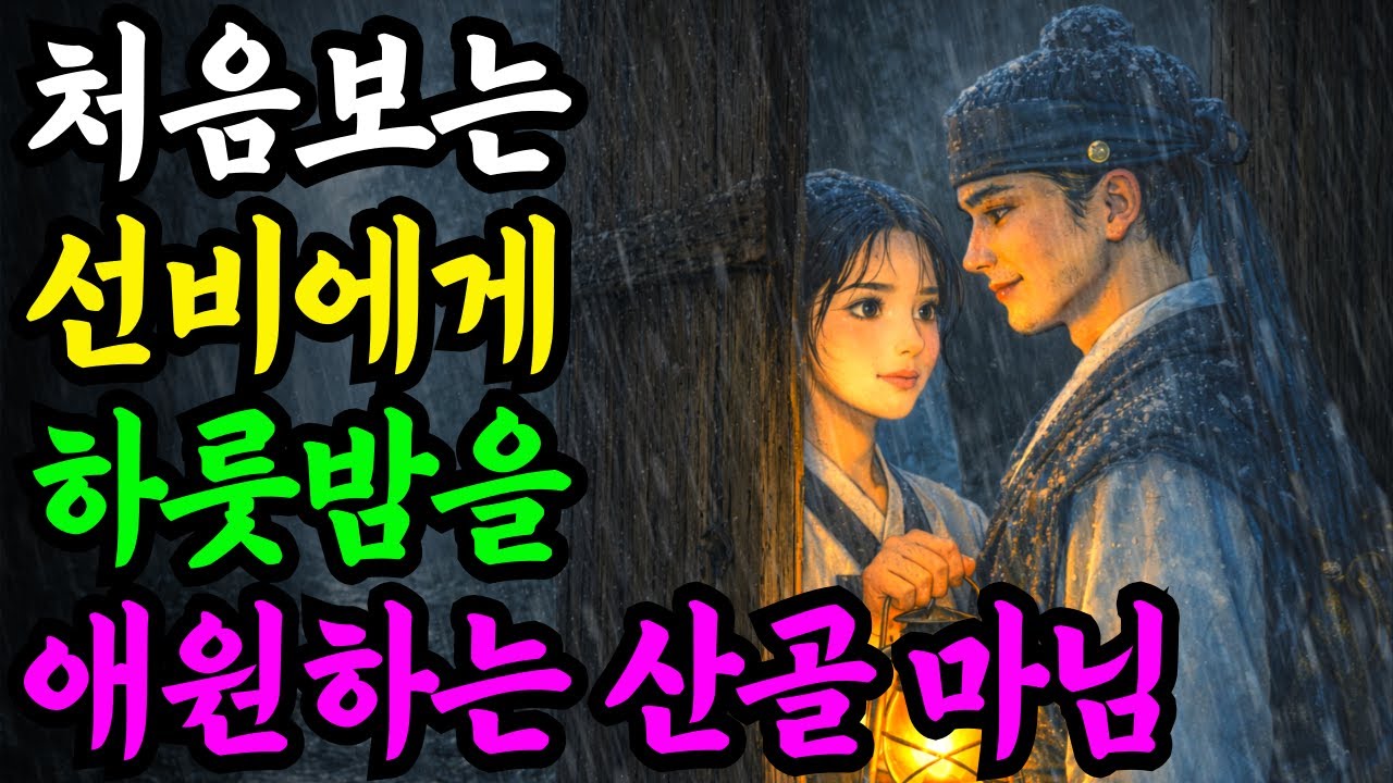 처음보는 선비에게 하룻밤을 애원하는 산골 마님의 비밀...야담 옛날이야기 설화 전설 신화 민담