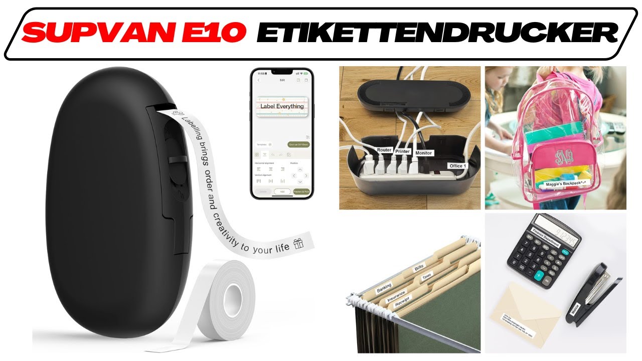 SUPVAN E10 Etikettendrucker im Test-Vergleich🥇Günstiger Labeldrucker mit App