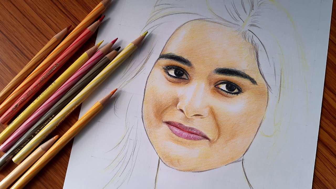 How to draw portrait using staedtler luna watercolour pencil ✏ | tutorial Part 1