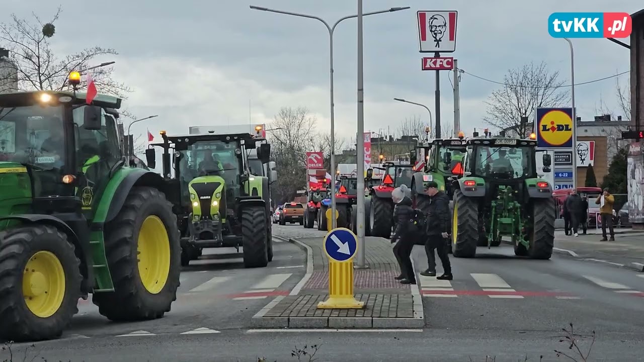 Ciągniki wyjechały na ulice miasta. Rolnicy protestują