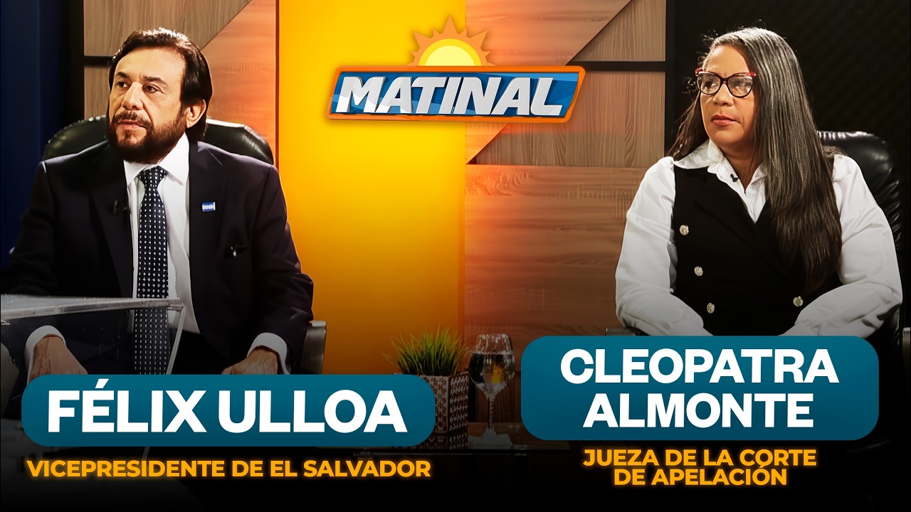 ENTREVISTA DR  FELIX ULLOA   VICEPRESIDENTE DE LA REPUBLIDA DE EL SALVADOR Y LA MAGISTRADA CLEOPATRA