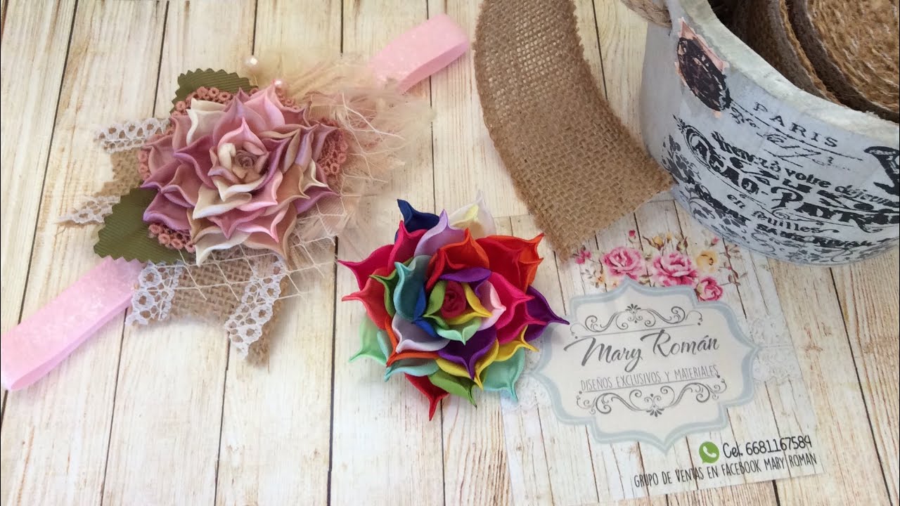 Flor Kanzashi...De Mary Román...(DIY)