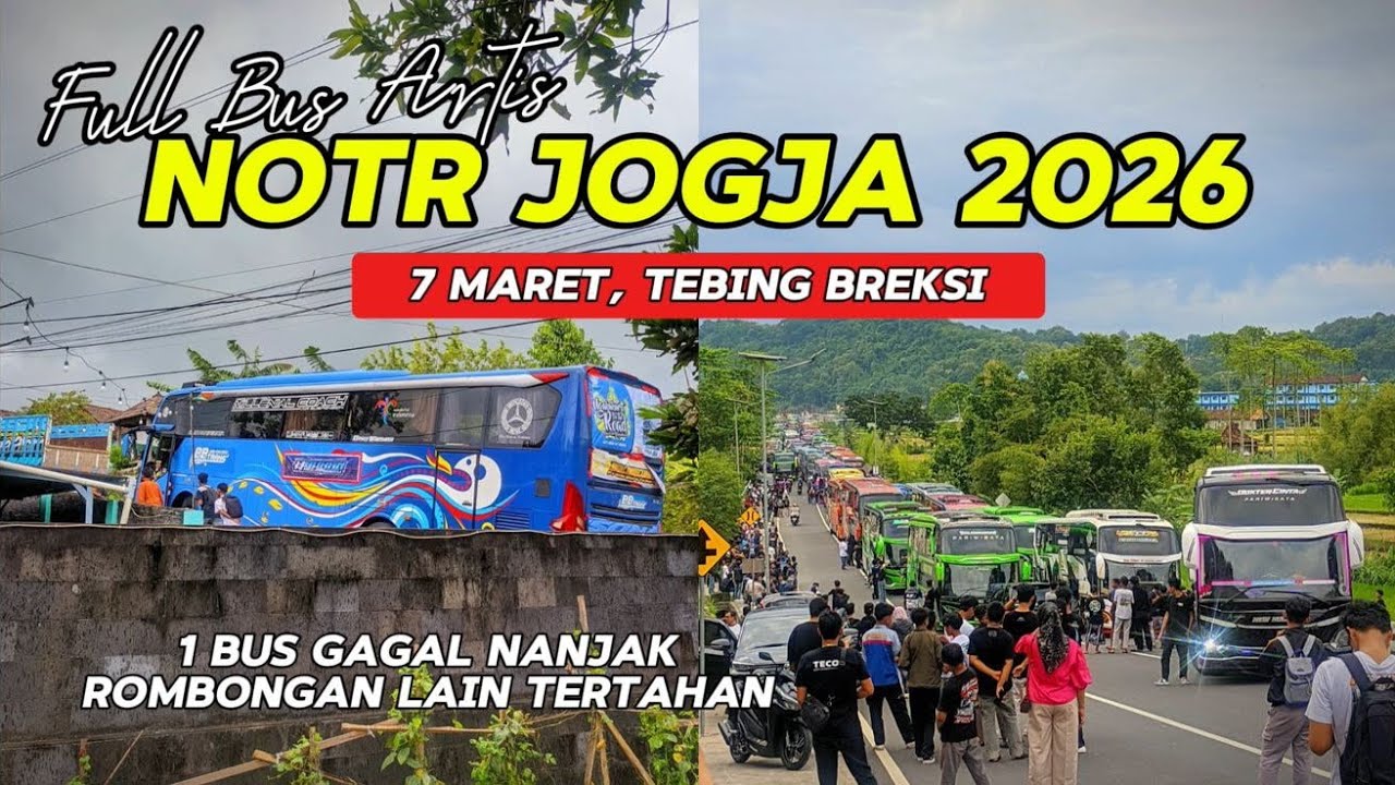 BUS GAGAL NANJAK ROMBONGAN TERTAHAN‼️ FULL BUS ARTIS NOTR JOGJA DI JALAN BARU TEBING BREKSI‼️