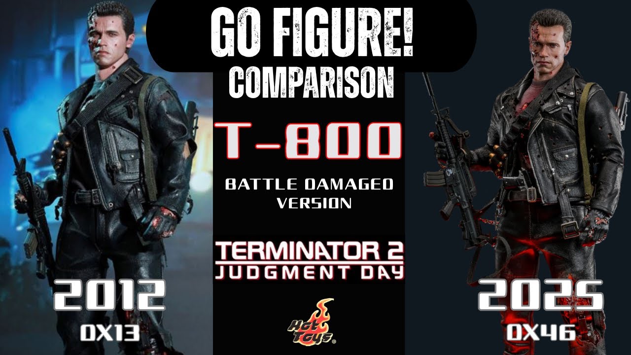 Терминатор 2 T-800 из Hot Toys: боевые повреждения V2.0. Сравнение DX46 и DX13.