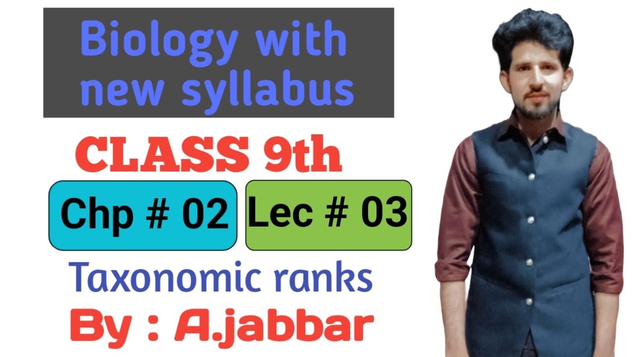 Taxonomic ranks of classification | Class 9th  | Ch # 02 | Lec # 03 | Bio with new syllabus 