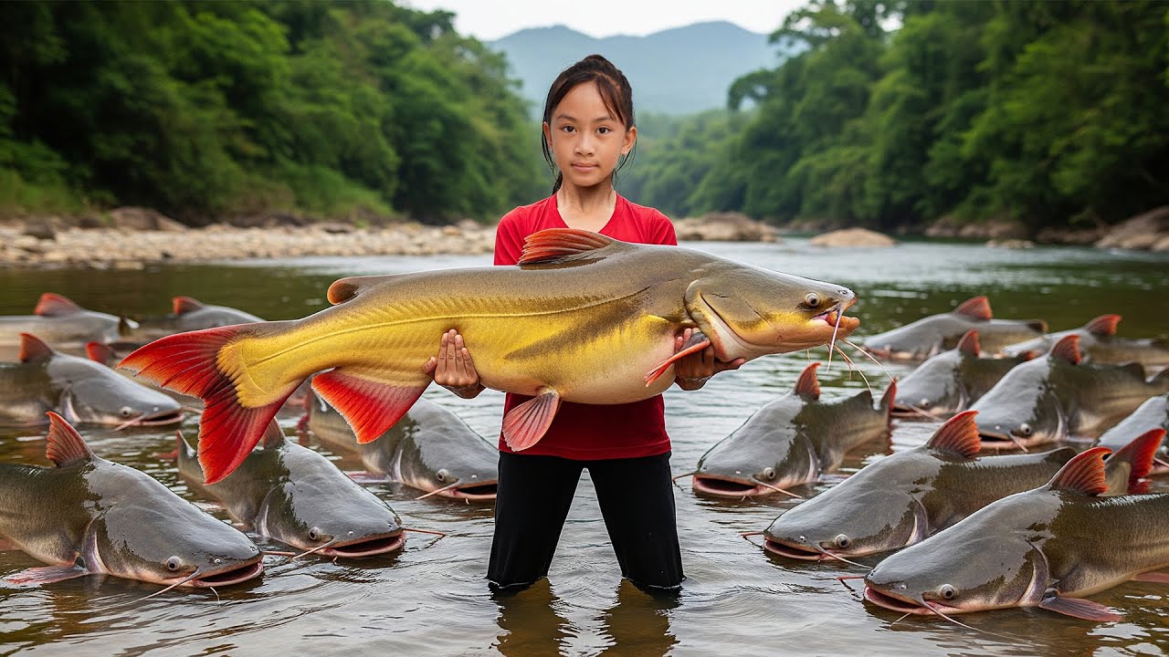 Harvesting 500+ Wild Catfish - How to Build and Raising Poultry at Home | Farm Life