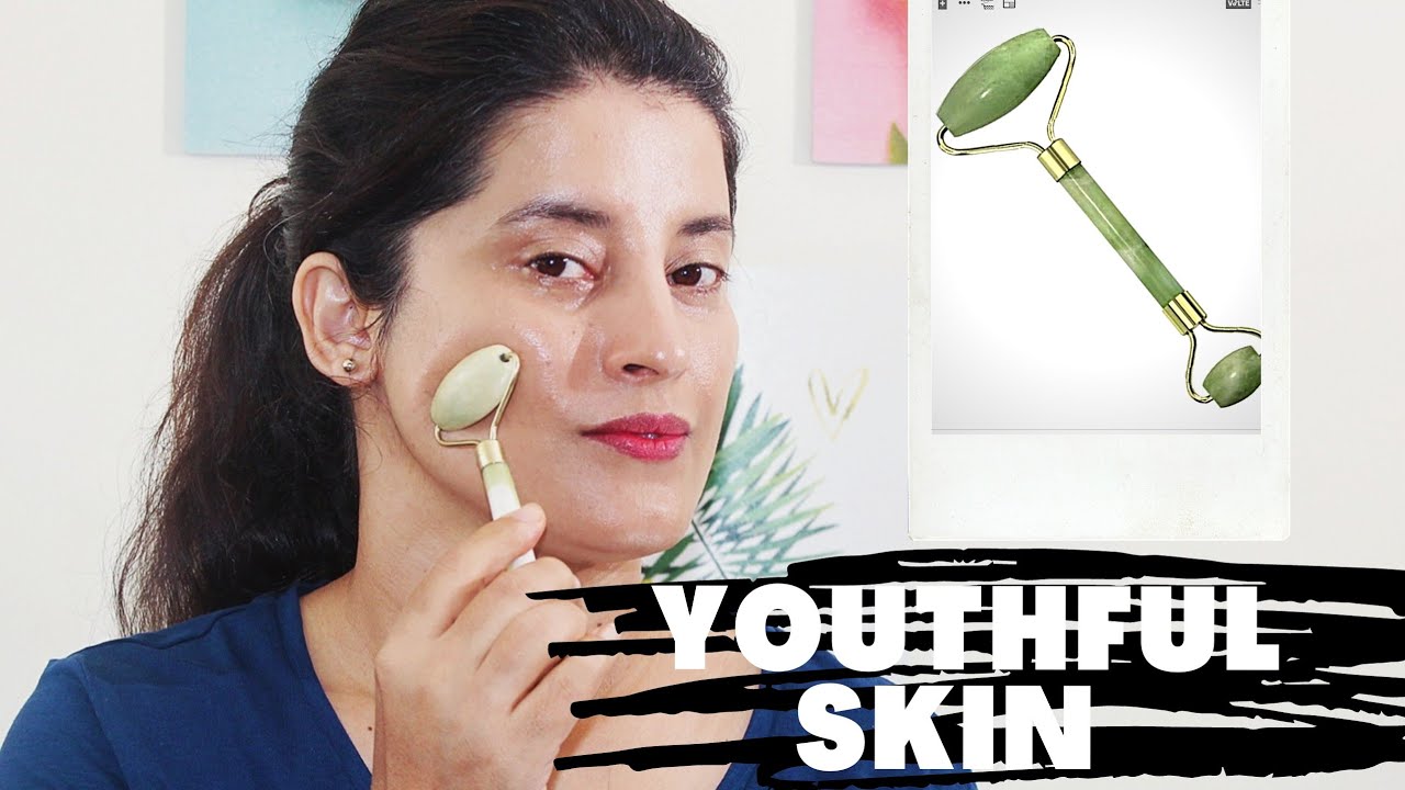 HOW TO USE JADE ROLLER FOR YOUNGER SKIN | Get rid of laugh lines and wrinkles#withme| Rachna Jintaa