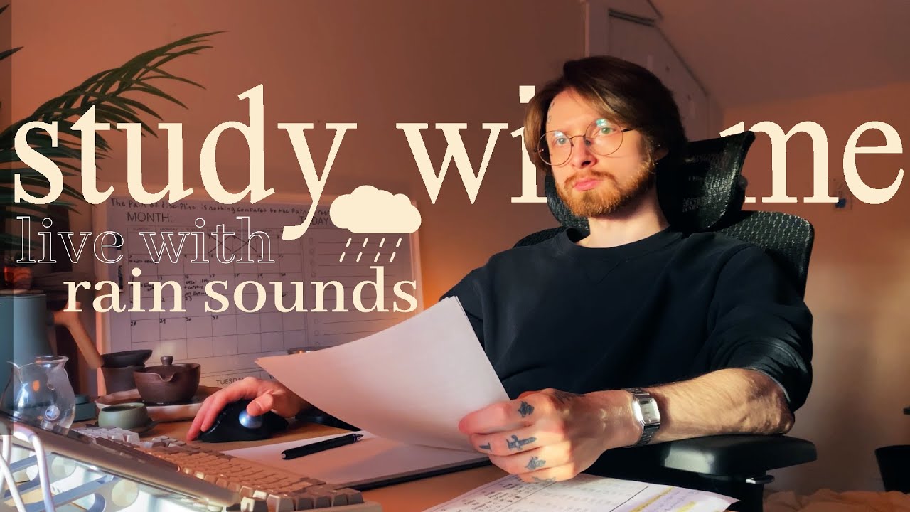 [LIVE🔴] study with me! 📚 | pomodoro w/ rain sounds 🌧️
