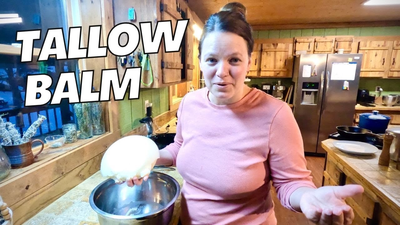 Best way to render tallow for pure skin care products | wet method #vlog unscented tallow balm