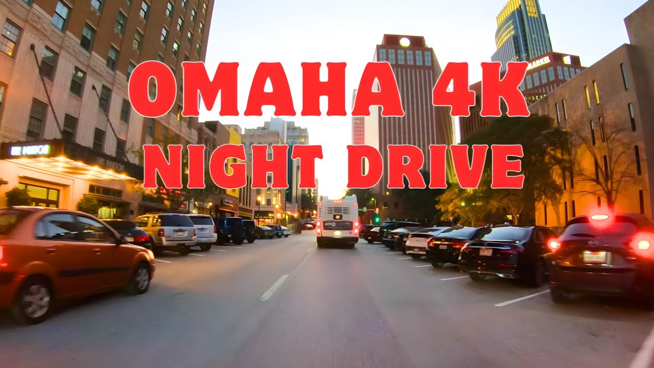 Drive Tour 4K | From Downtown to West in Omaha, Nebraska | USA | Highway Road Night Drive Vlog Video