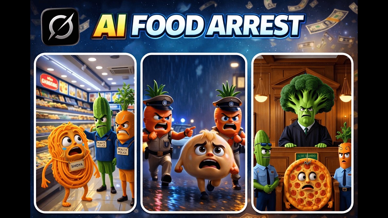 How I Create Viral AI Junk Food Arrest Videos 🍔 | Viral AI Junk Food Arrest Video Kaise Banaye