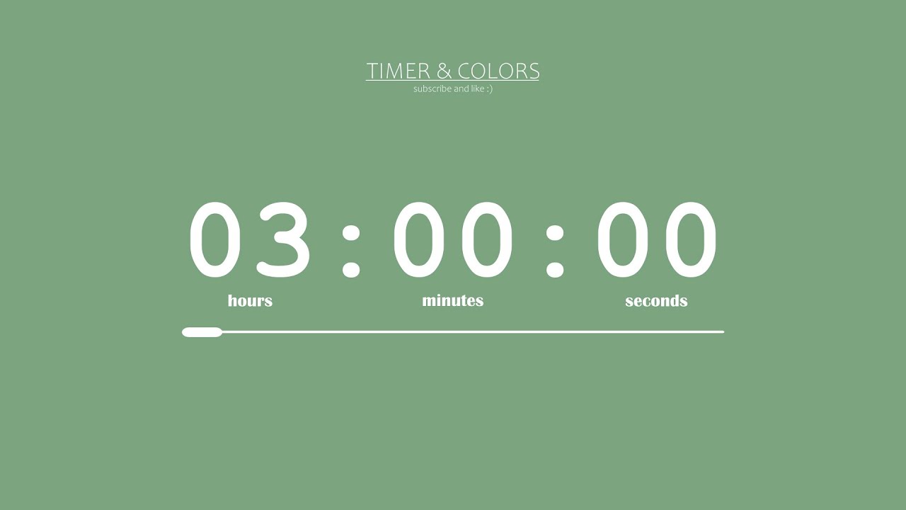 ⏱️ 3 Hour Timer / Sweet Green Screen 🌿 / Countdown