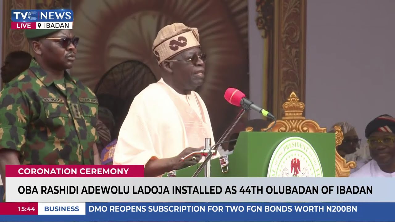 Your Coronation As 44th Olubadan ‘Historic and Unique’  Tinubu Tells Ladoja