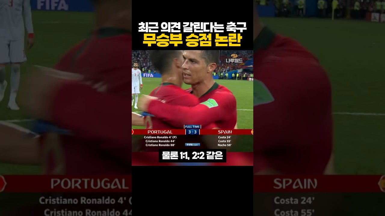 최근 의견 갈린다는 축구 '무승부' 승점 논란