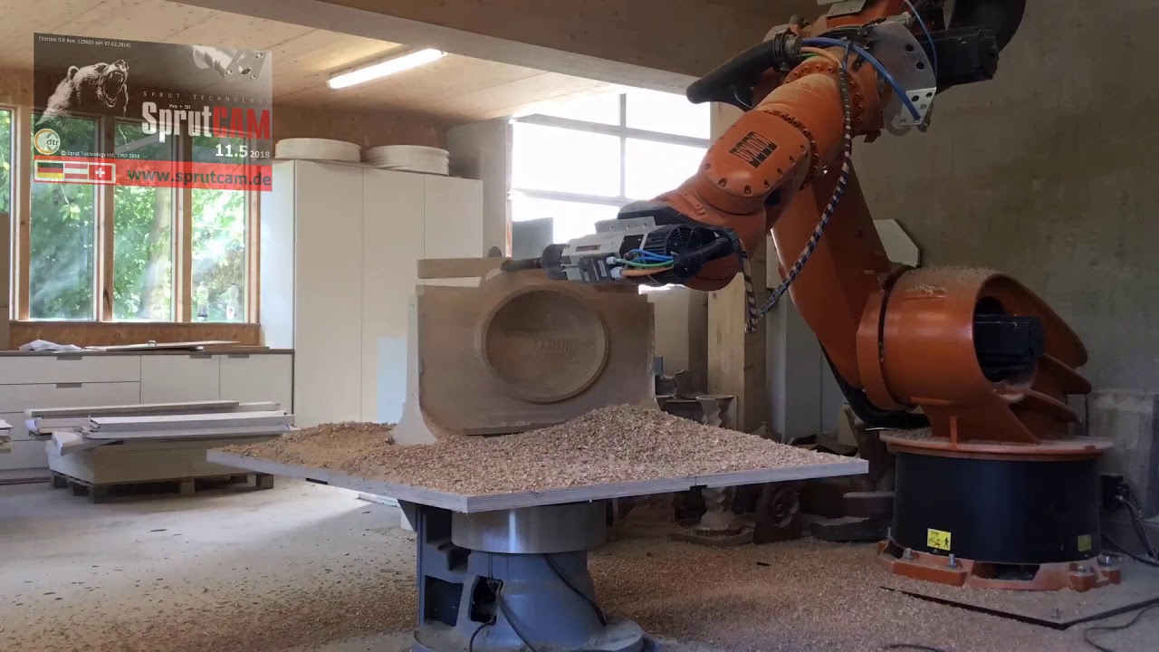 Sprutcam Roboterfertigung Holzbearbeitung
