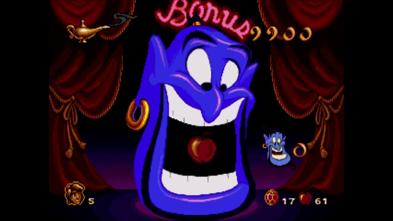 Aladdin Genesis Cheats Level 1 Complete and Level 2~10, Abu Bonus Skips