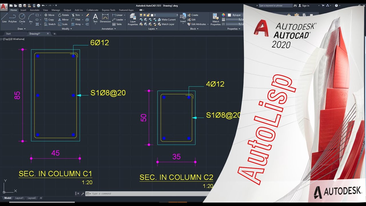 AutoCAD's Lisp Draw Column Section